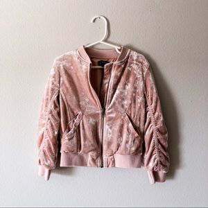 ART CLASS blush pink velvet zip-up jacket